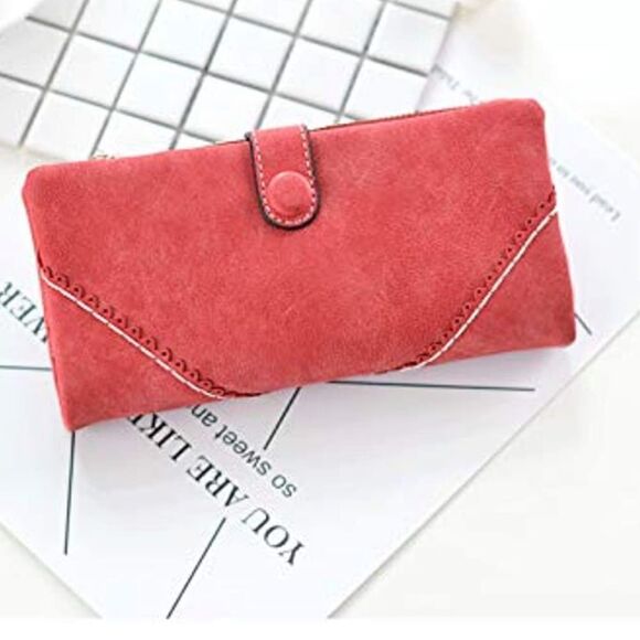 New Vegan Leather Bifold Clutch Bag - Picture 8 of 11